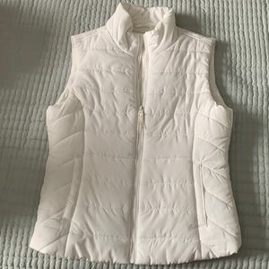 White puffer vest